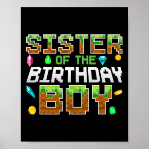 Zus Van De Verjaardagsjongen Game Pixel Nummer Geb Poster