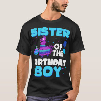 Zus van de verjaardagsjongen Llama Familiefeest DE T-shirt