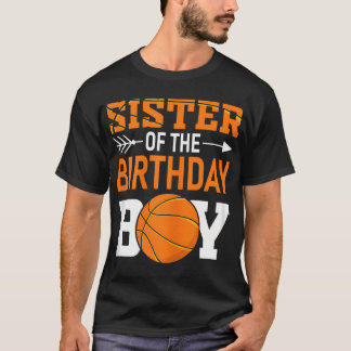 Zus van de verjaardagsjongen matching basketbal Bi T-shirt