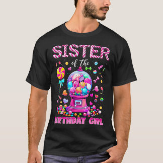 Zus Van De Verjaardagsmeisje Zoete Snoep Verjaarda T-shirt
