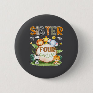 Zus van de vier altijd wilde Jungle Safari 4e Verj Ronde Button 5,7 Cm
