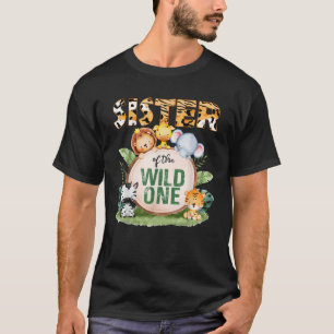 Zus van de wilde 1e verjaardag Safari Familie T-shirt
