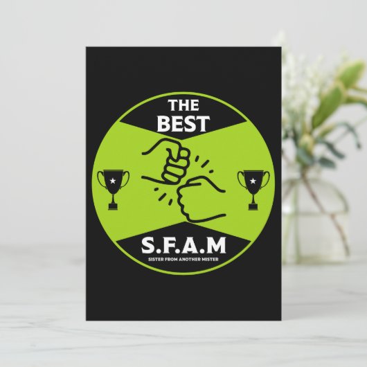 Zus van een andere meneer feestdagenkaart (Staand voorkant)