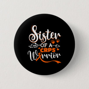 Zus van een krijger CRPS Awareness Maand Oranje Ri Ronde Button 5,7 Cm