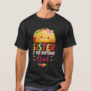 Zus Van Het Jarige Meisje Roze Strik Taco Familie T-shirt