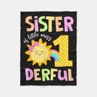 Zus van Little Miss Onederful eerste verjaardag Zo Fleece Deken
