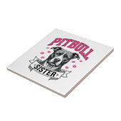 Zus van Pitbull Retro Hondenliefhebber Vectorontwe Tegeltje (Zijkant)