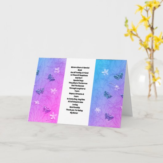 Zus verfraaid kaart (Gele Bloem)