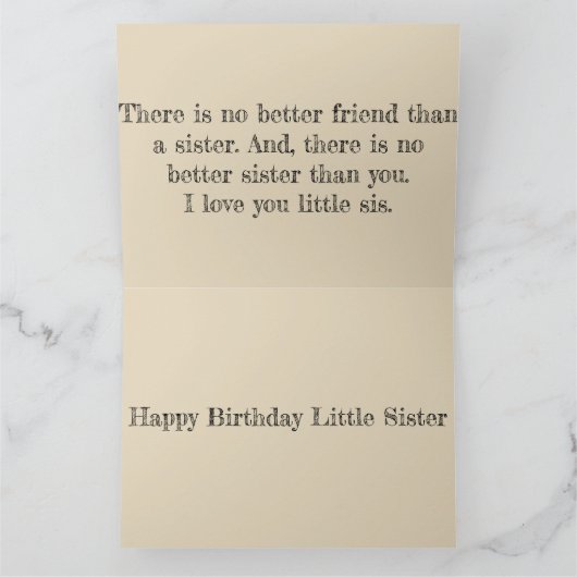 "Zus" Verjaardag Kaart (Binnen)