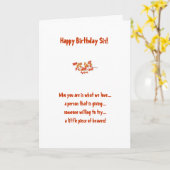 Zus Verjaardag Kaart (Gele Bloem)