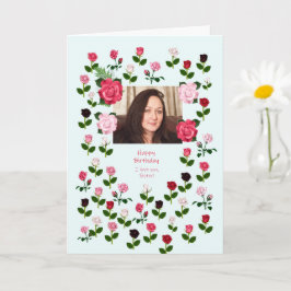 Zus, Verjaardag, Rozen Kaart