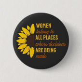 Zus Verjaardagscadeau Feministische Zonnebloem Kee Ronde Button 5,7 Cm (Voorkant)