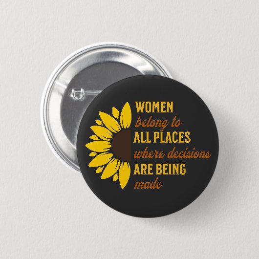 Zus Verjaardagscadeau Feministische Zonnebloem Kee Ronde Button 5,7 Cm (Voorkant /achterkant)
