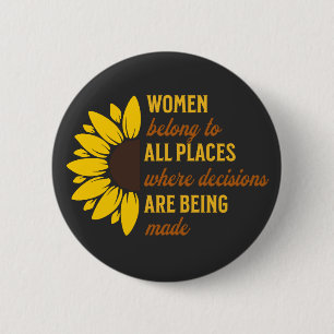 Zus Verjaardagscadeau Feministische Zonnebloem Kee Ronde Button 5,7 Cm