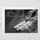 zus Will je bent mijn Bridesmaid Kaart (Voorkant / Achterkant)