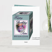 Zusje 40ste verjaardag met Rozen Kaart (Achterkant)