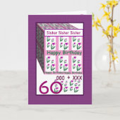 Zusje - Gelukkige 60ste verjaardag Kaart (Gele Bloem)