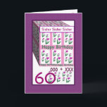 Zusje - Gelukkige 60ste verjaardag Kaart<br><div class="desc">This card with its heart flowers is a cheerful way to wish a special someone a happy birthday. All text is customizable, so you can change out "Sister" for her name, change the year (and you just need to change it one time, and it will change throughout the whole card)....</div>