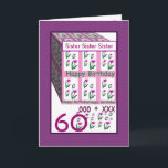 Zusje - Gelukkige 60ste verjaardag Kaart<br><div class="desc">This card with its heart flowers is a cheerful way to wish a special someone a happy birthday. All text is customizable, so you can change out "Sister" for her name, change the year (and you just need to change it one time, and it will change throughout the whole card)....</div>