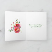 Zusje Gelukkige Verjaardag met Bloemen Kaart (Binnen)