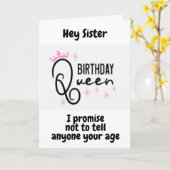 Zusje is koningin op 40ste verjaardag kaart (Gele Bloem)