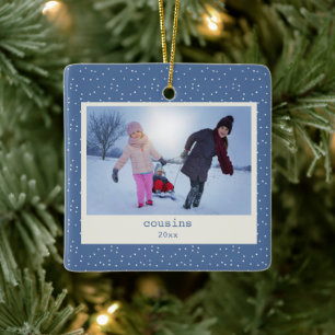 Zusjes Eenvoudig Modern Blauw Gestippeld Persoonli Keramisch Ornament