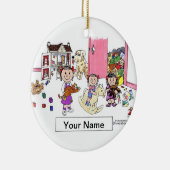 Zussen - 3 Meisjes in de ruimte Keramisch Ornament (Rechts)