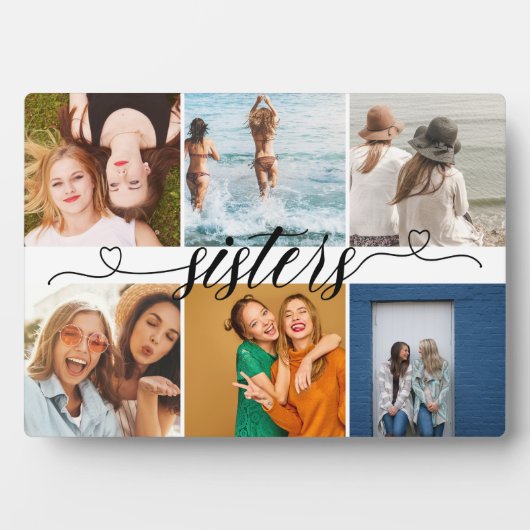 Zussen 6 Foto Collage Persoonlijke Cute Gifts Fotoplaat (voorkant)