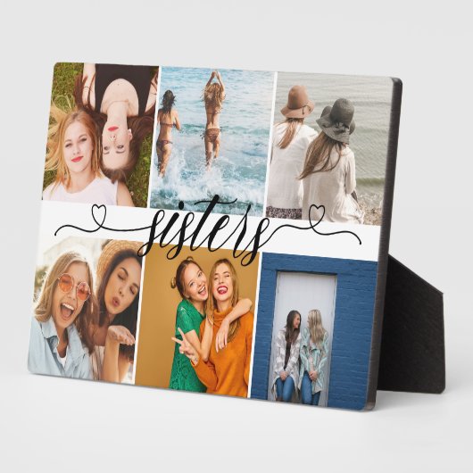 Zussen 6 Foto Collage Persoonlijke Cute Gifts Fotoplaat (Zijkant)