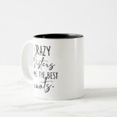 Zussen als tante, gekke zussen maken de beste tant tweekleurige koffiemok (Voorkant links)