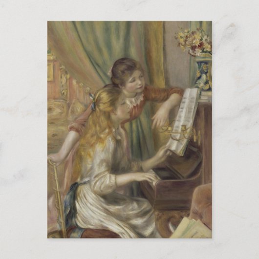 Zussen die de piano afspelen briefkaart (Voorkant)