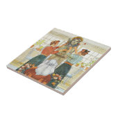 Zussen die vertrekken voor vakantie tegeltje (Zijkant)