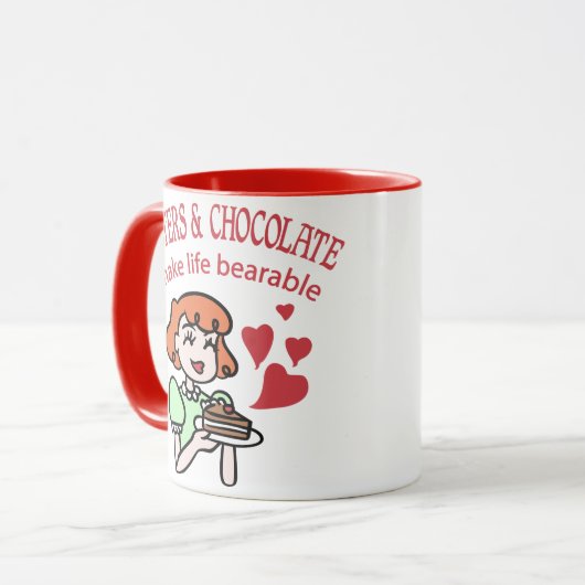 Zussen en chocolade mok (Voorkant links)