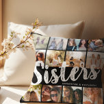 ZUSSEN, Fotocollage & Namen Verwant Kussen<br><div class="desc">Plaats je zusterband in het afbeelding - letterlijk! Het aanpasbare 'Sister' kussen toont 12 van je favoriete gedeelde momenten, en herinnert je zus aan je onbetaalbare relatie en hoeveel ze voor je betekent. Kies je kleur, upload je afbeeldingen en geef een gezellige, stijlvolle blijk van liefde, ideaal voor verjaardagen, feestdagen...</div>
