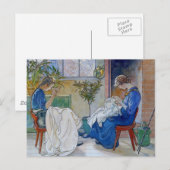 Zussen naaien door de haard briefkaart (Voorkant / Achterkant)