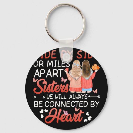 Zussen naast elkaar of mijlen naast elkaar worden sleutelhanger (Voorkant)