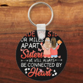 Zussen naast elkaar of mijlen naast elkaar worden sleutelhanger (Voorkant)