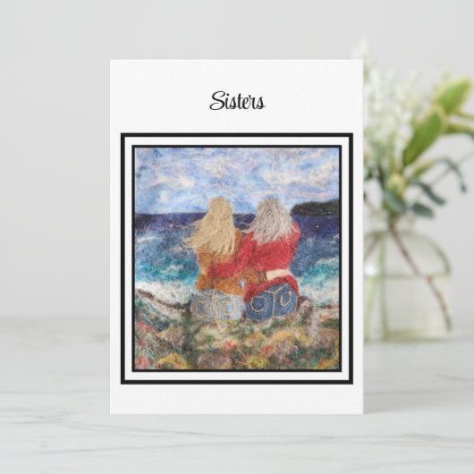 Zussen of elk ander Relatie dat naar de oceaan kij Bedankkaart (Staand voorkant)