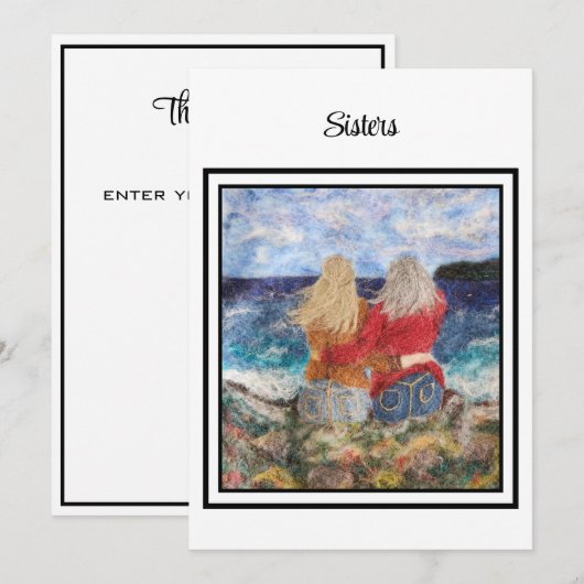 Zussen of elk ander Relatie dat naar de oceaan kij Bedankkaart (Voorkant / Achterkant)