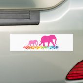 Zussen van olifant Walking Bumpersticker (Op auto)