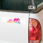 Zussen van olifant Walking Bumpersticker (Op Truck)