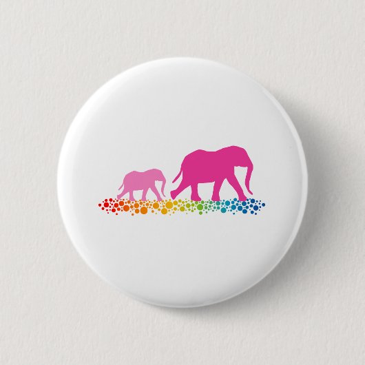 Zussen van olifant Walking Ronde Button 5,7 Cm (Voorkant)