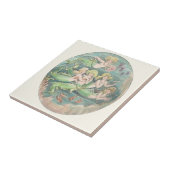  zussen van zeemeermin die zwemmen met goudvis tegeltje (Zijkant)