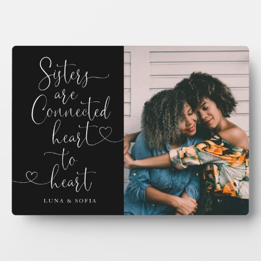 Zussen Verbonden hart met hart | Foto zuster Pl Fotoplaat (voorkant)