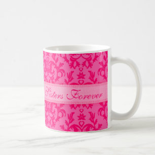 "Zussen Voor Altijd" damasten roze mok