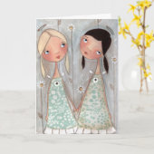 Zussen, vrienden - Wenskaart Kaart (Gele Bloem)