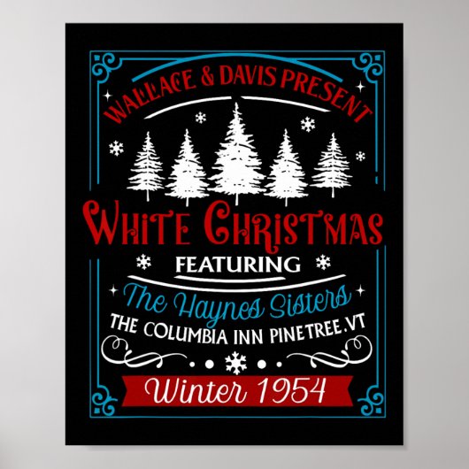 Zussen Witte Kerstfilm 1954 Pyjama Vakantie Poster (Voorkant)