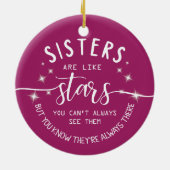 Zussen zijn als sterren sentimentele quote keramisch ornament (Achterkant)