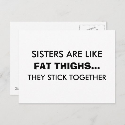 Zussen zijn als vette dijen Briefkaart (Voorkant / Achterkant)