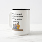 Zussen zijn engelen tweekleurige koffiemok (Voorkant links)